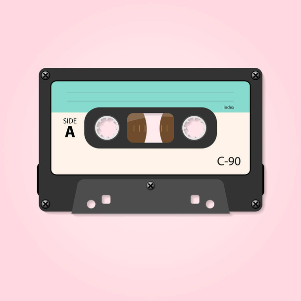 vector illustration of cassette tape in retro style - Vector, Image