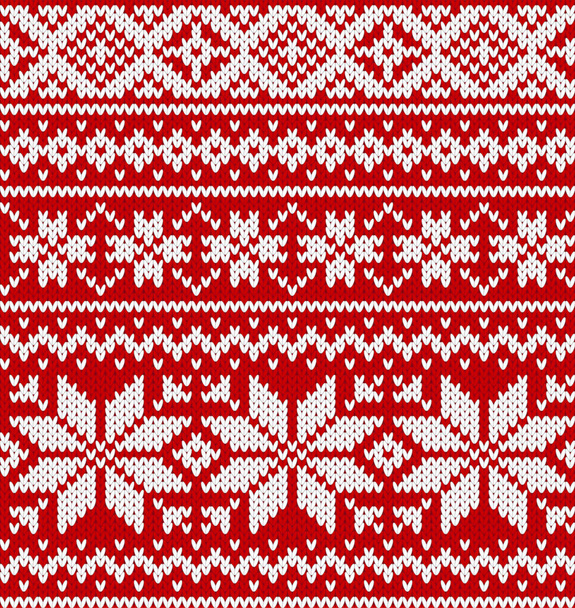 vector knitting seamless background: christmas ornament - Wektor, obraz