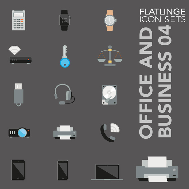 High quality flat colorful icons of Office and Business. Flatlinge are the best pictogram pack unique design for all dimensions and devices. Vector graphic, logo, symbol and website content. - Vector, Image