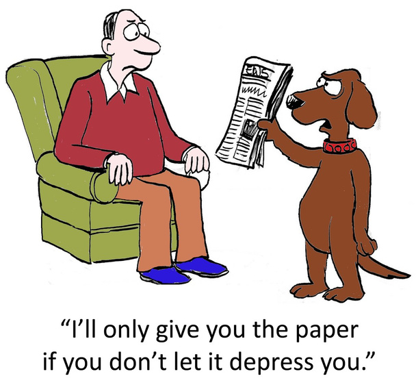 Dog brings in depressing paper - Photo, Image