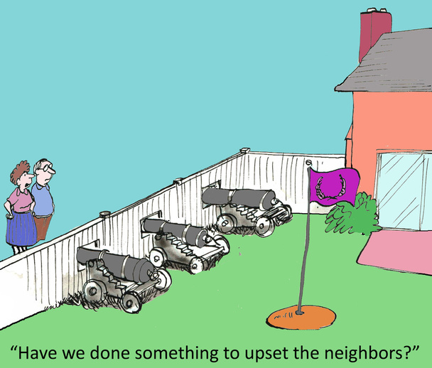 Die Nachbarn verärgern - Foto, Bild