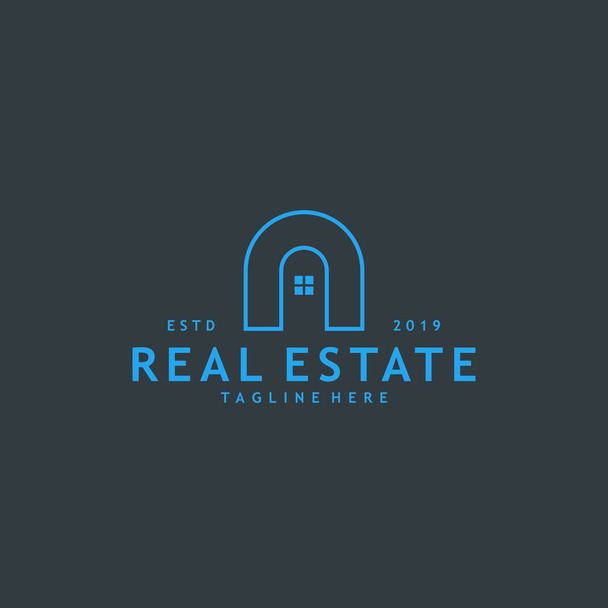 Minimalist and modern real estate logo design - Vector, Image