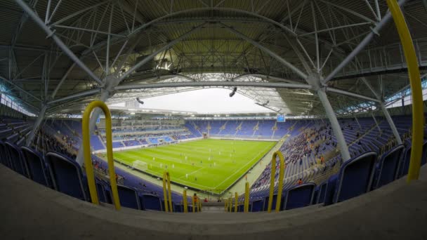 Football stadium. Soccer game.  Shooting Wide Angle Lens - Footage, Video
