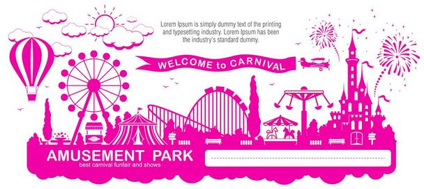 Πάρκο ψυχαγωγίας - Καλώς ήρθατε στο καρναβάλι - Διάνυσμα, εικόνα