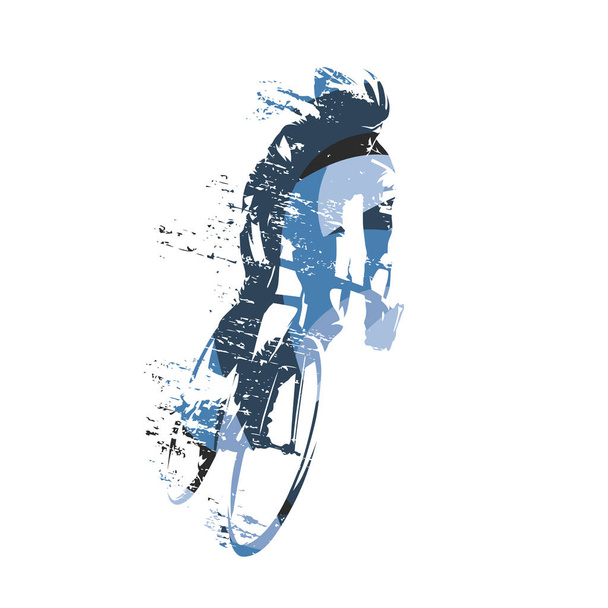 Ciclismo, ciclista de carretera azul abstracto, ilustración vectorial aislada
 - Vector, Imagen