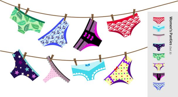 Premium Vector  Different types of panties collection for women. isolated  vector illustration