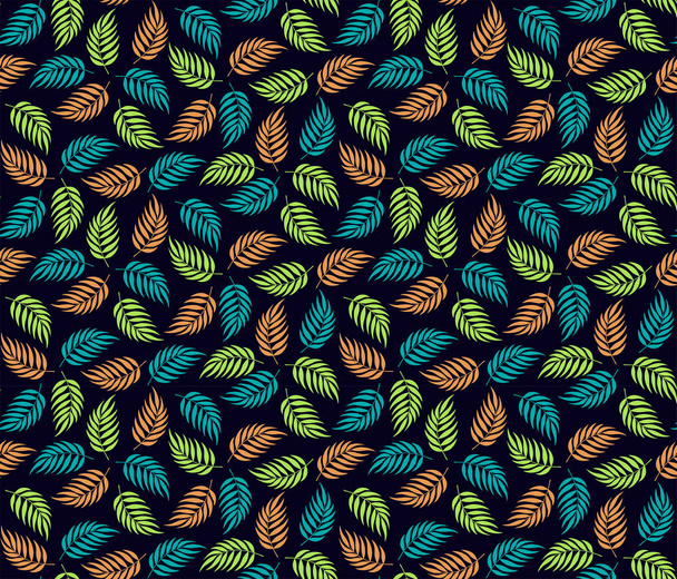 Autumn Vector Background. Tropical Palm Leaf Wallpaper. Seamless Vector Pattern.  - Vector, Image