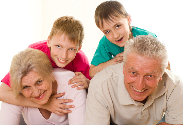 Happy elderly with children - Photo, image