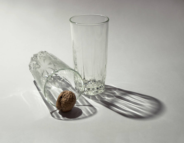 Glasses and Walnut - Фото, изображение