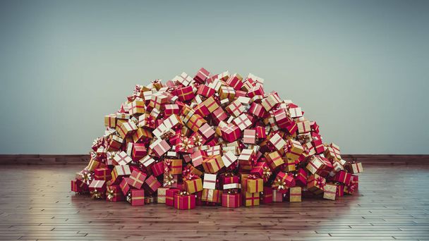 Gros tas de Cadeaux de Noel - Fotoğraf, Görsel