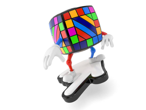 Toy puzzle character surfing on cursor - 写真・画像