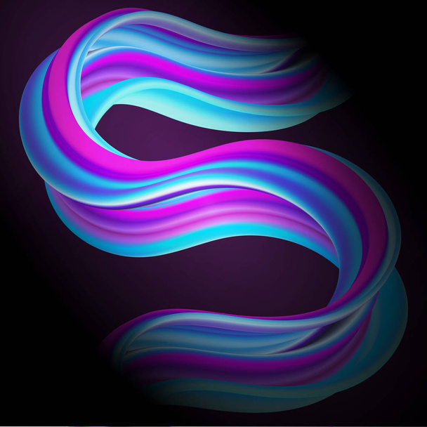 3D Flow Dynamic Curved Wave. - Vector, Image