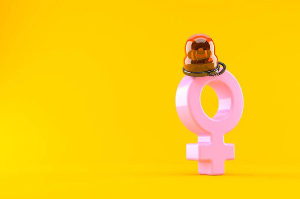 weibliches Geschlechtssymbol mit Notfallsirene - Foto, Bild