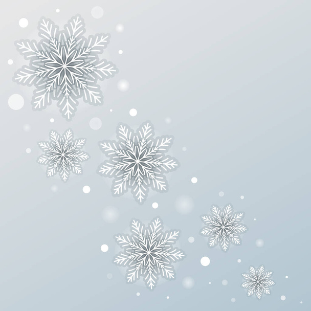 Winter greeting card with 3d white snowflakes - Fotografie, Obrázek