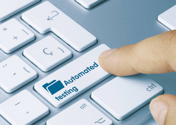 Automated testing - Inscription on White Keyboard Key - Photo, Image