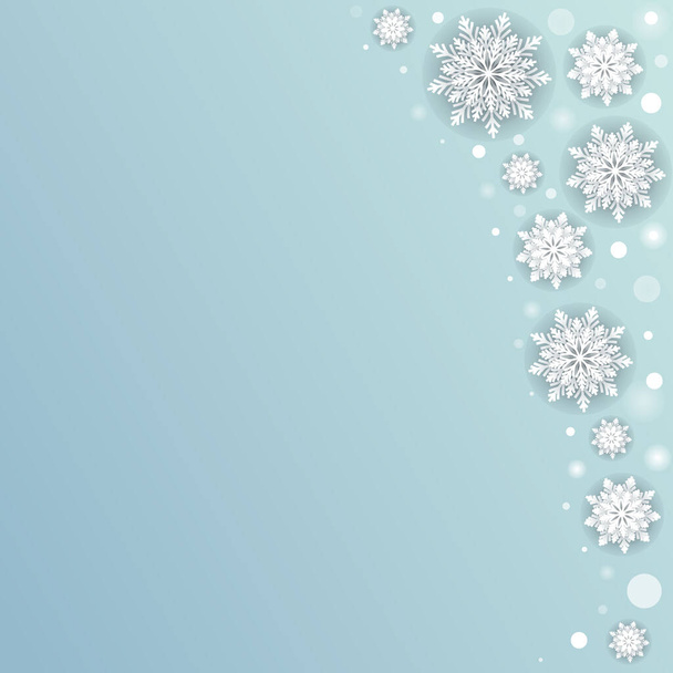 Fondo de nevadas con puntos blancos y copos de nieve 3d
 - Foto, imagen