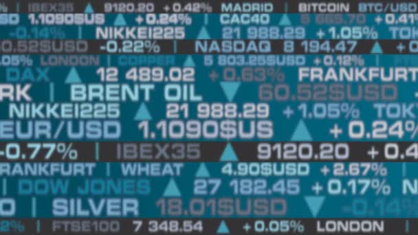indice boursier et taux réels avec des tons bleus et flous - animation
 - Séquence, vidéo