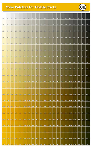 Farbpalette für Textildrucke - 8. Trend-Farbführer mit Farbtönen und Farbtönen, kompatibel mit Design-Software. - Foto, Bild