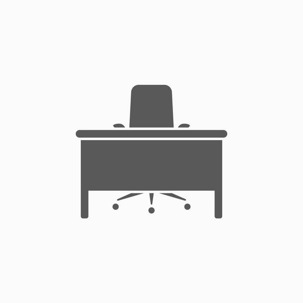 τραπέζι και καρέκλα εικονίδιο, εικονίδιο γραφείου, φορέας προμηθειών γραφείου, εικονογράφηση εργασίας - Διάνυσμα, εικόνα
