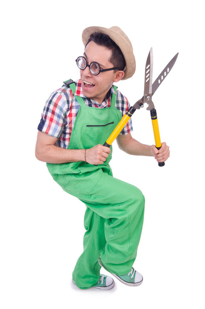 Смішний чоловік з ножицями
 - Фото, зображення
