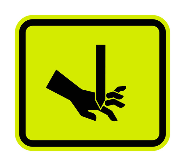指の切断ストレートブレードシンボル白の背景に隔離された標識,ベクトルイラスト  - ベクター画像