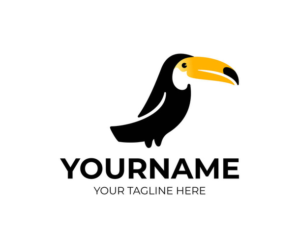 Toucan madár, absztrakt tukán, logo design. Állatok, természet, trópusi erdők és vadvilág, kórokozó-átvivő tervezés és illusztráció - Vektor, kép