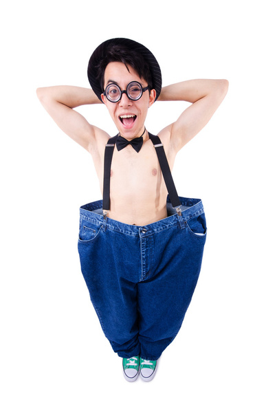 Смешной человек с большими брюками
 - Фото, изображение