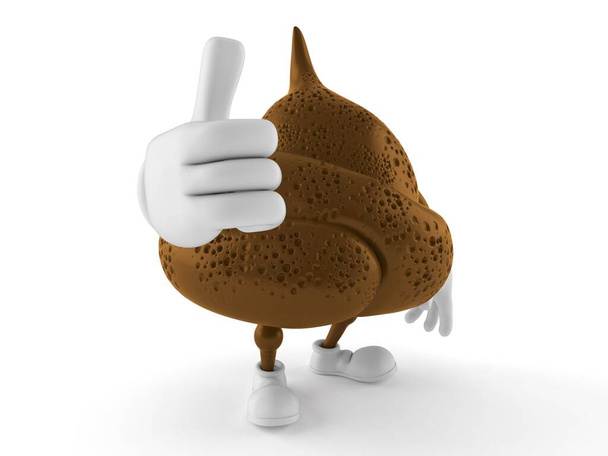 Poop character with thumbs up - 写真・画像