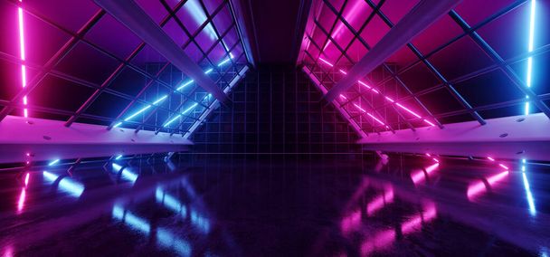 Underground Sci Fi Metal Grid Mesh Room Garage Hall Tunnel Corri - Fotografie, Obrázek
