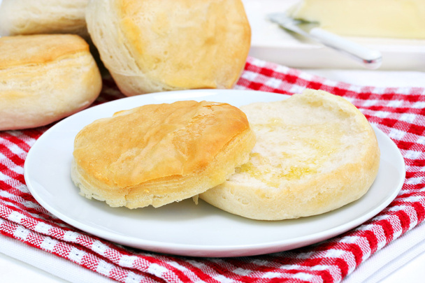 Fresh biscuit with melted butter - Photo, Image