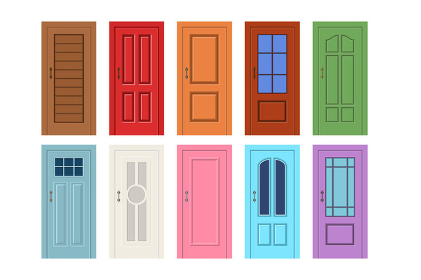 Векторна ілюстрація дерев'яних дверей
 - Вектор, зображення