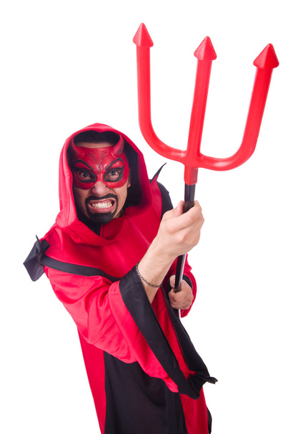 Man duivel in rood kostuum - Foto, afbeelding