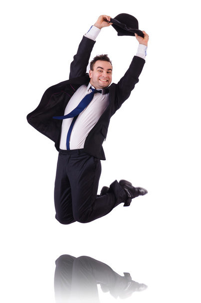 Empresário engraçado pulando
 - Foto, Imagem