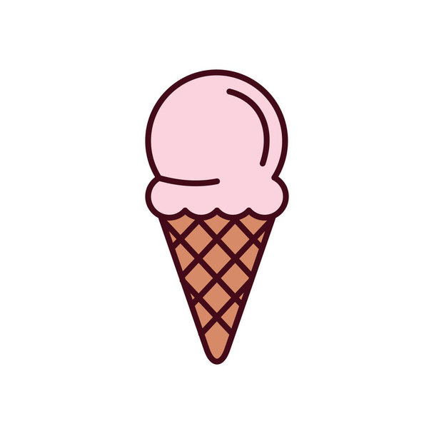 夏とおいしいアイスクリームの塗りつぶしのデザイン - ベクター画像