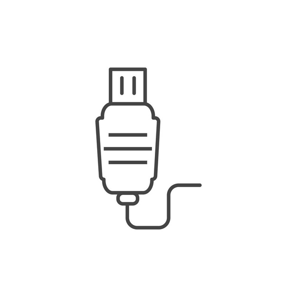 plug usb cable technology icon line design - Vektori, kuva