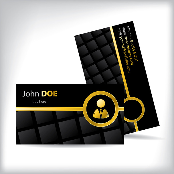 Чорна візитна картка з іконою бізнесмена
 - Вектор, зображення
