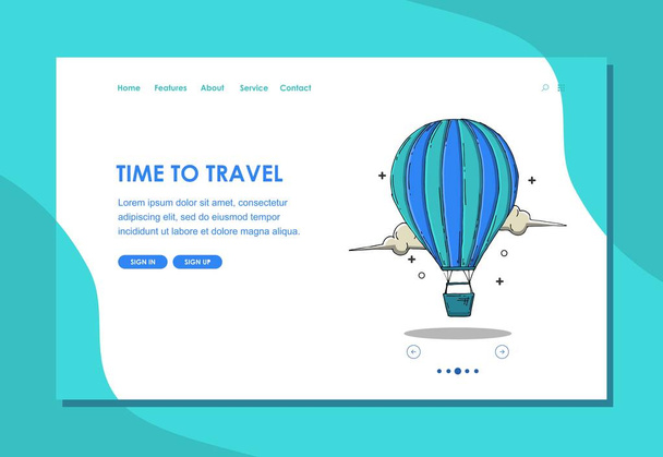 Travel landing page with flat simple design. Modern flat design concept of web page design for website and mobile website. Easy to edit and customize. Vector illustration - Vector, Image