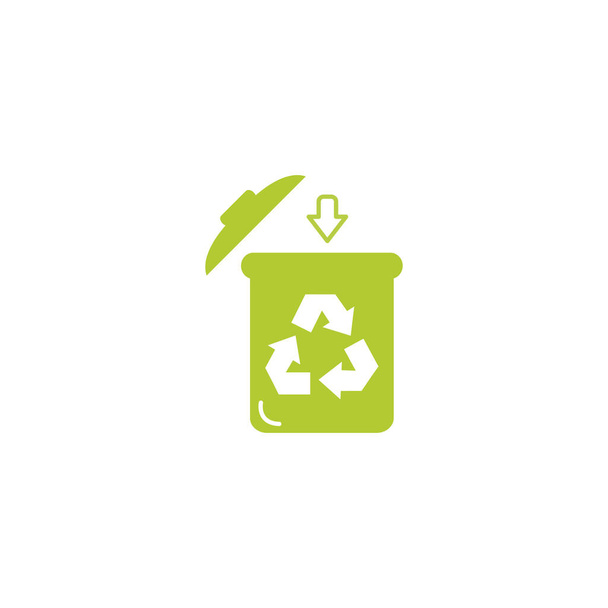 odpad bin ekologický styl výplně ikona - Vektor, obrázek