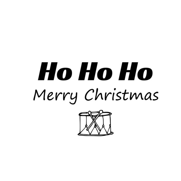 Ho Ho Ho, Merry Christmas, Typography isolated on white background, Great for party posters and banners  - Vector, Image