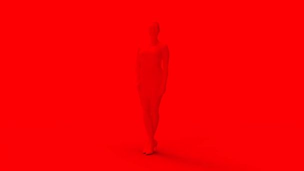 3d rendering of a standing woman isolated in colored studio background - 写真・画像