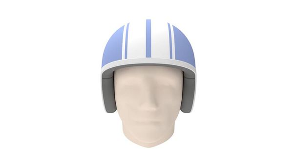3d weergave van een mens met een crash helm geïsoleerd - Foto, afbeelding