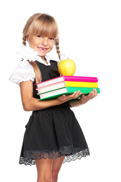 Girl with books - Foto, imagen