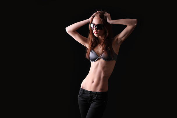 young slim girl with a thin belly - Foto, Imagen