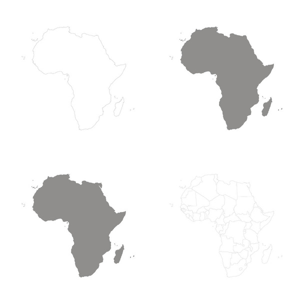 διανυσματική απεικόνιση με τους πολιτικούς χάρτες της Αφρικής - Διάνυσμα, εικόνα
