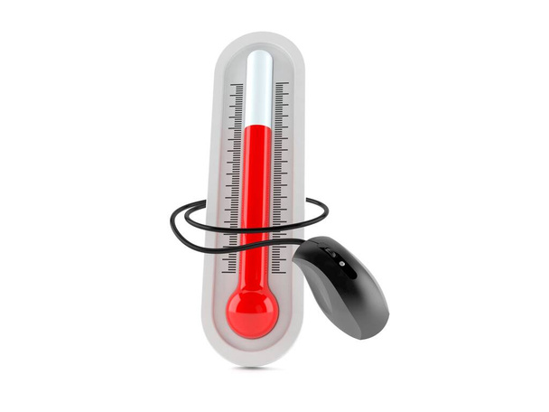 Thermometer with computer mouse - Fotó, kép