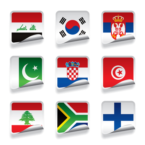 Sticker flags - Wektor, obraz