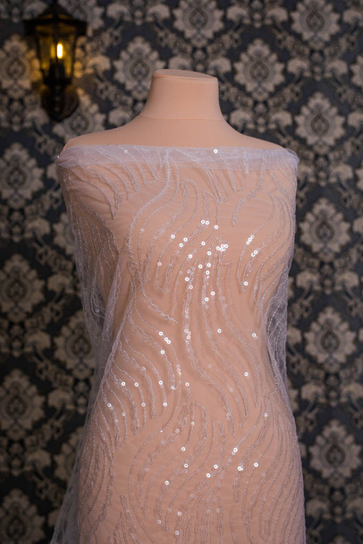 White lace stock photo on dummy, mannequin - Photo, Image