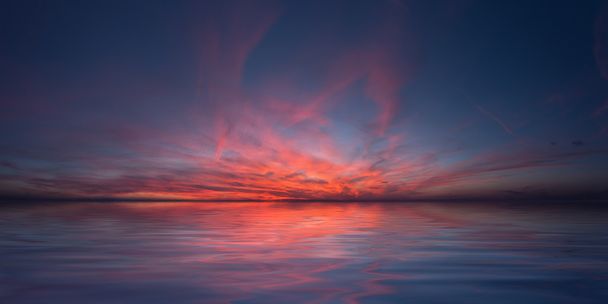 Мир в красном небе - закат на море
 - Фото, изображение