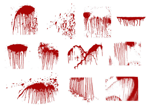 A spot of blood set. Stains blood splatter. Vector illustration on isolated background. - Vector, Image