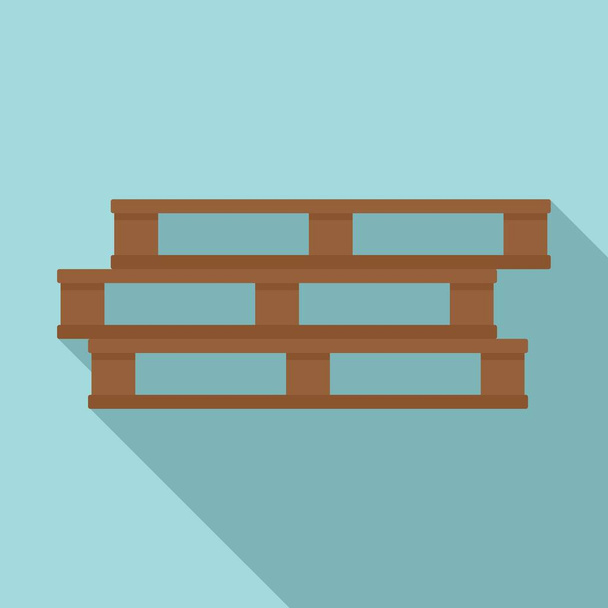 Wood pallet stack icon, flat style - Wektor, obraz